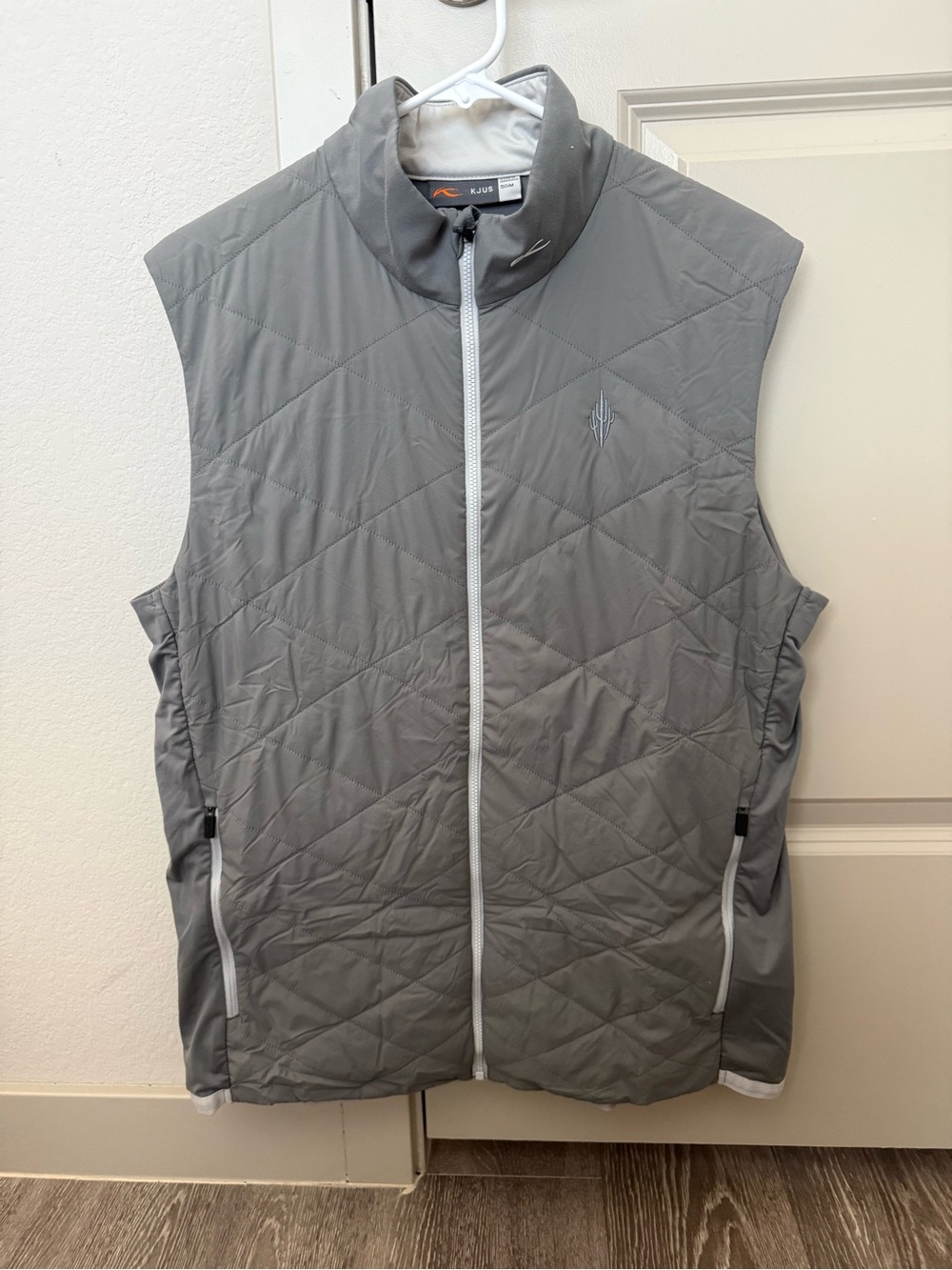 Men's KJUS Quilted Gray Vest Jacket - Lightweight Insulated